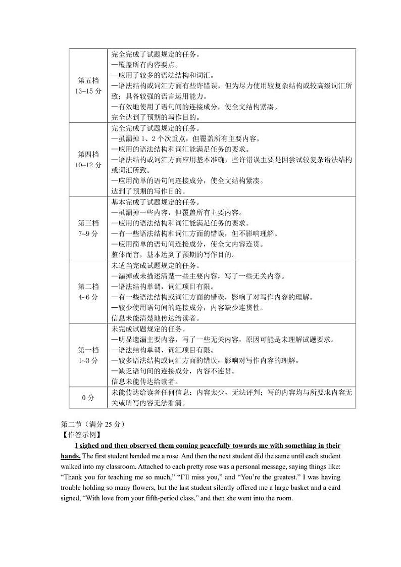 2023泉州高三下学期质量监测(二)(2月)英语含答案(含听力)02