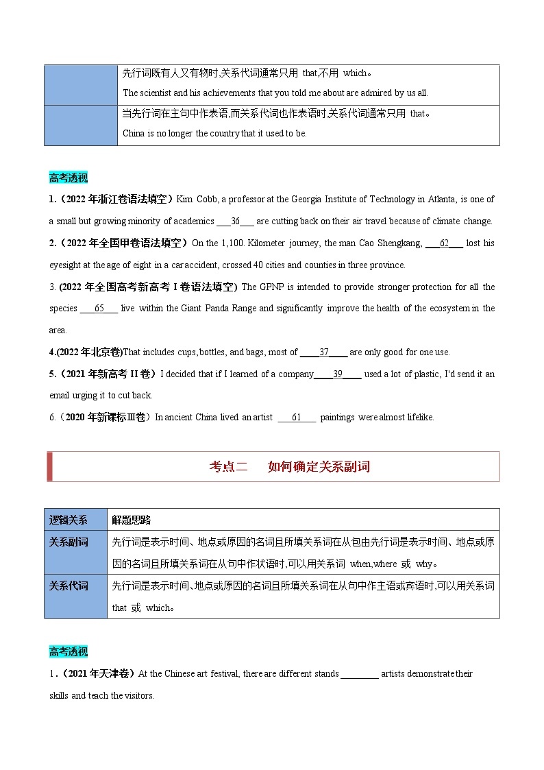 【高考二轮重难点复习】2023年高考英语易错点精讲精练学案——专题01 第一讲 近三年语法填空考情分析和易错点（含解析）02