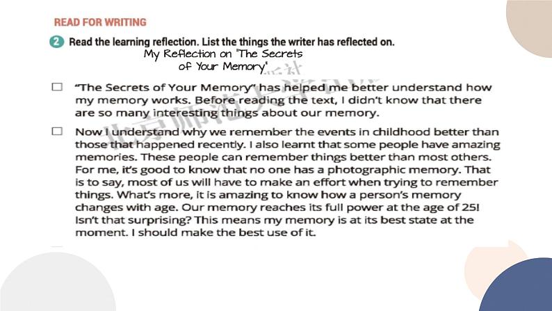 UNIT 9 WRITING WORKSHOP~CHECK YOUR PROGRESS(课件PPT)03