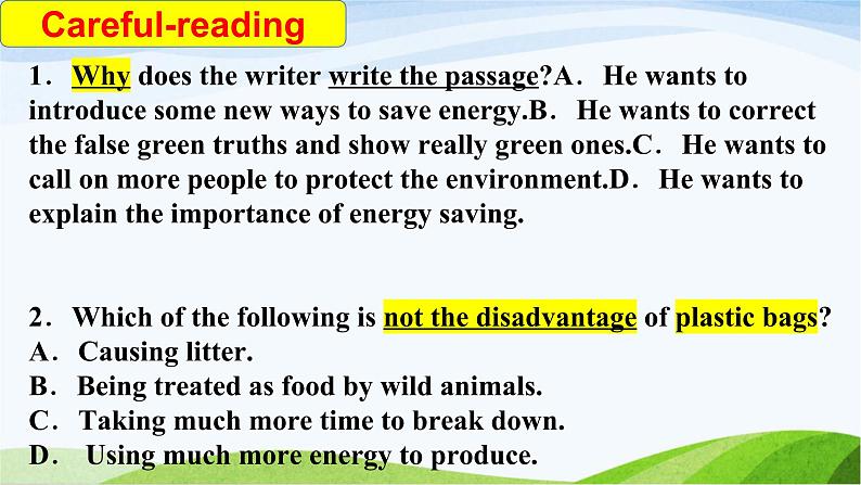 Unit6 Earth First Developing ideas What’s really green 课件-2022-2023学年高中英语外研版(2019)必修第二册05