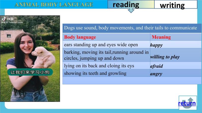 Unit 4 Body Language Reading for Writing课件05