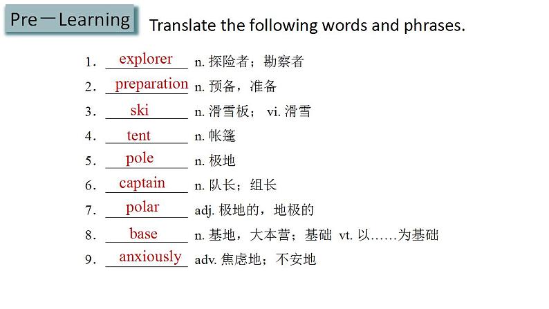 Unit 5 Lesson 3 Race to the Pole词汇课件-2022-2023学年高一英语北师大版(2019)必修第二册02