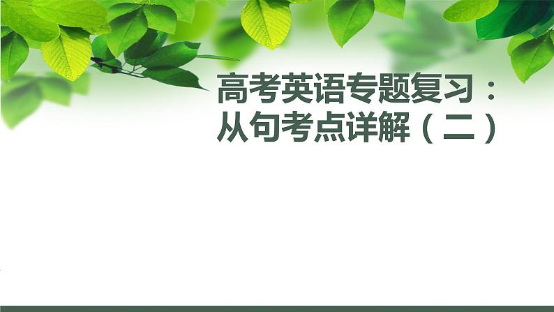 高中英语高考高考英语专题复习:从句考点详解2课件PPT第1页