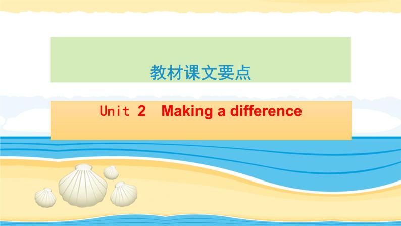 高中英语高考必修3 Unit 2Making a difference【复习课件】-2022年高考一轮英语单元复习(外研版2019)01