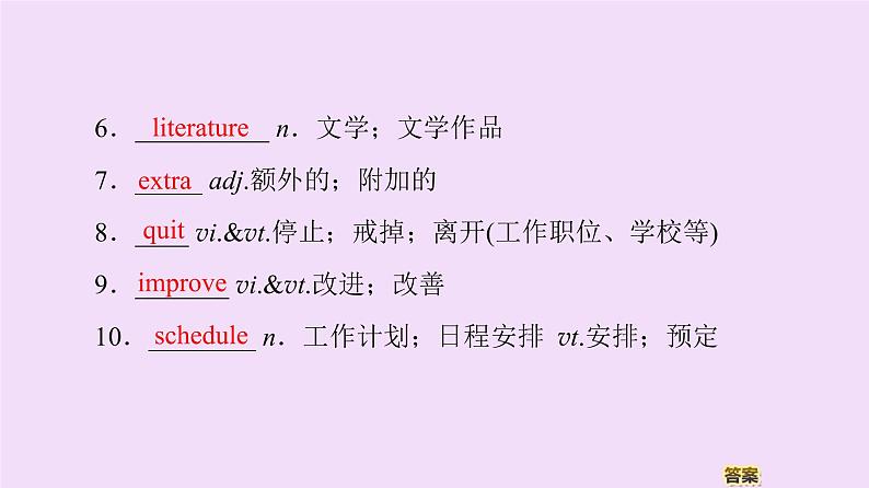高中英语高考Unit 1 Teenage life Language Points 课件练习题第4页