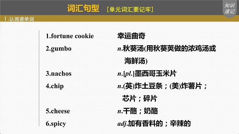 高考英语一轮复习课件 第1部分 教材知识解读 必修第3册 Unit 3 Diverse Cultures06