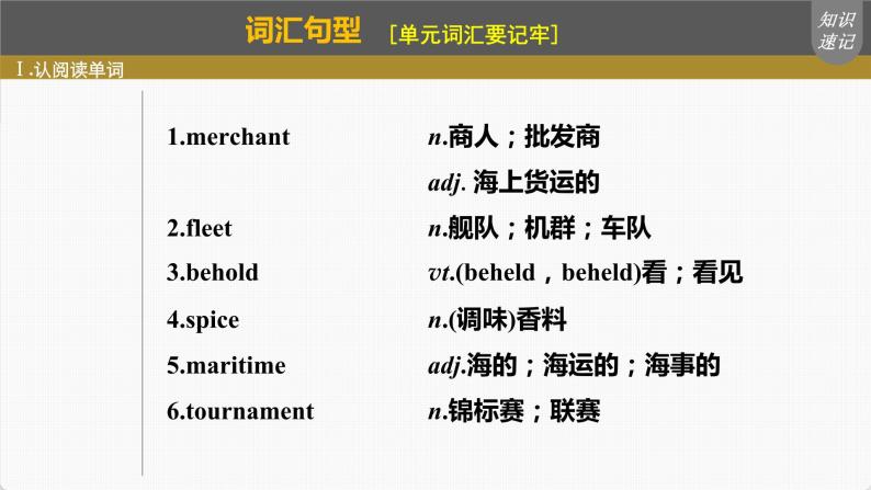 高考英语一轮复习课件  第1部分 教材知识解读 选择性必修第4册 Unit 3   Sea Exploration06