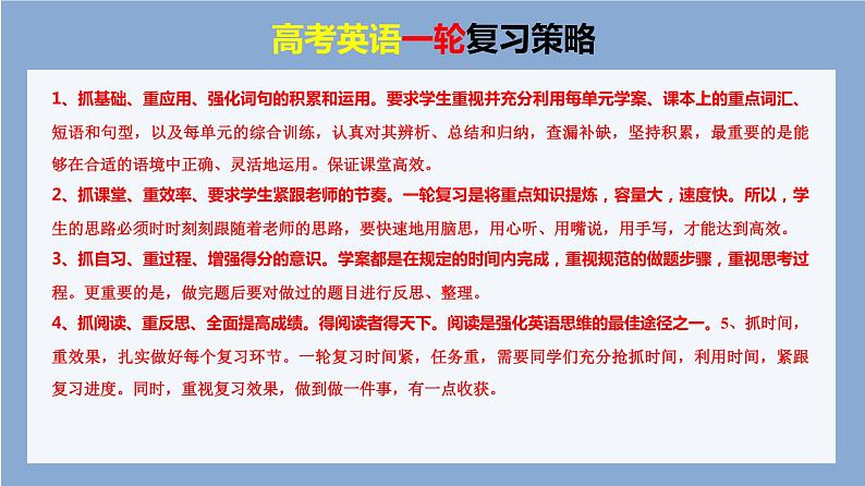 高考英语一轮复习课件 第3部分 书面表达 层级1+第1讲 八种基本句型02