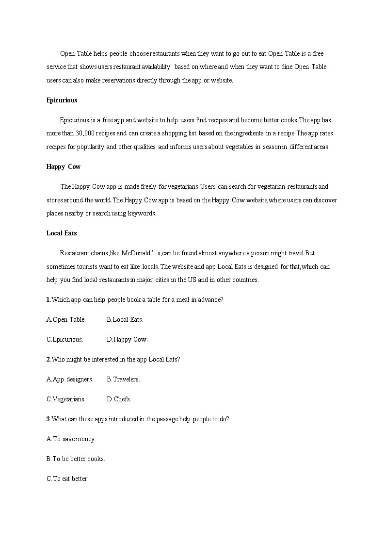 人教版高中英语选择性必修第二册UNIT 3 Section A Reading and Thinking习题含答案03