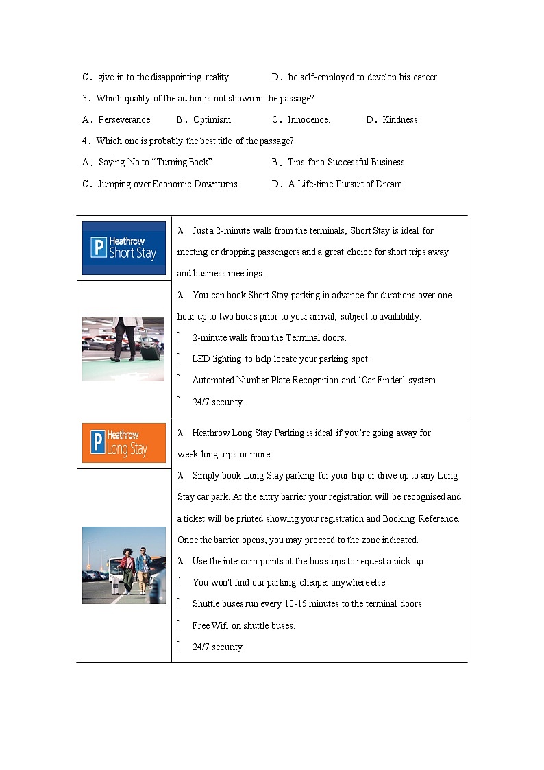 上海高考英语阅读理解专项训练02