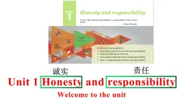 高中英语牛津译林版（2020）选择性必修第四册  课件 Unit1 Honesty and responsibility Welcome to the unit