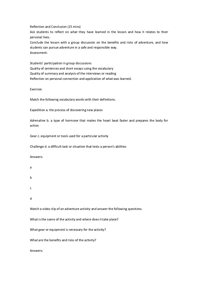 Unit 5 what an Adventure Developing ideas教案-2022-2023学年高中英语外研版(2019)必修第三册02