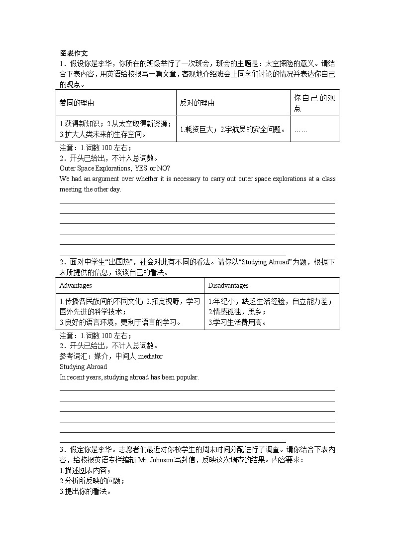 高考英语写作分类训练:图表作文第1页