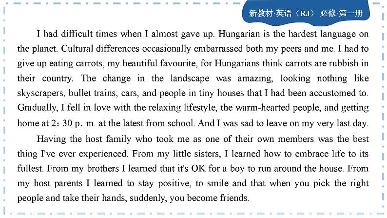 人教版英语必修一U1 teenage life 单元综合测评课件PPT第4页