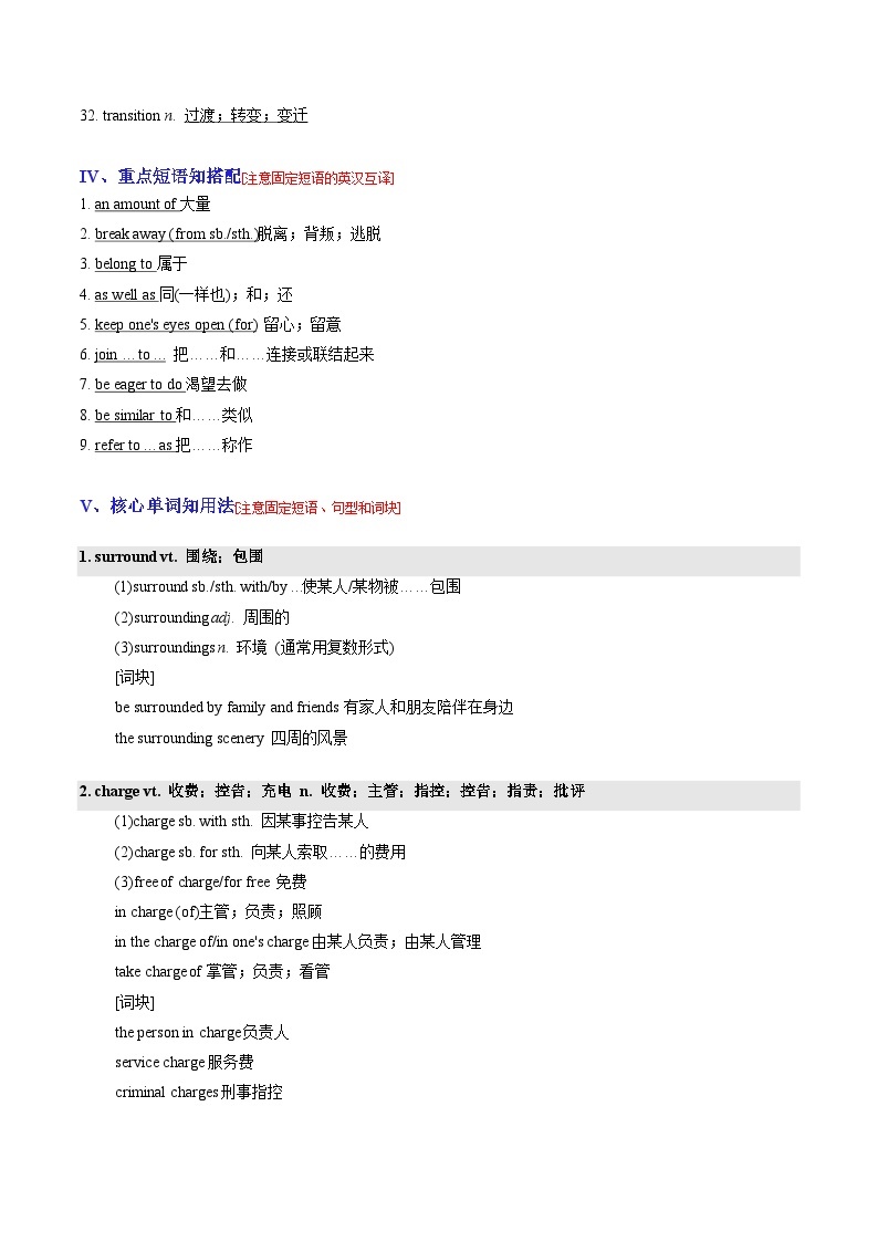 Unit 4——【期末复习】高一英语知识点梳理+检测学案（人教版2019必修第二册）03