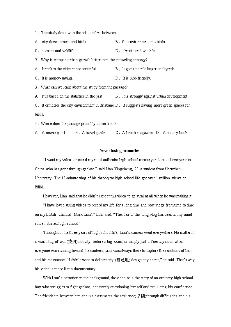 广东高考英语阅读理解专项训练02