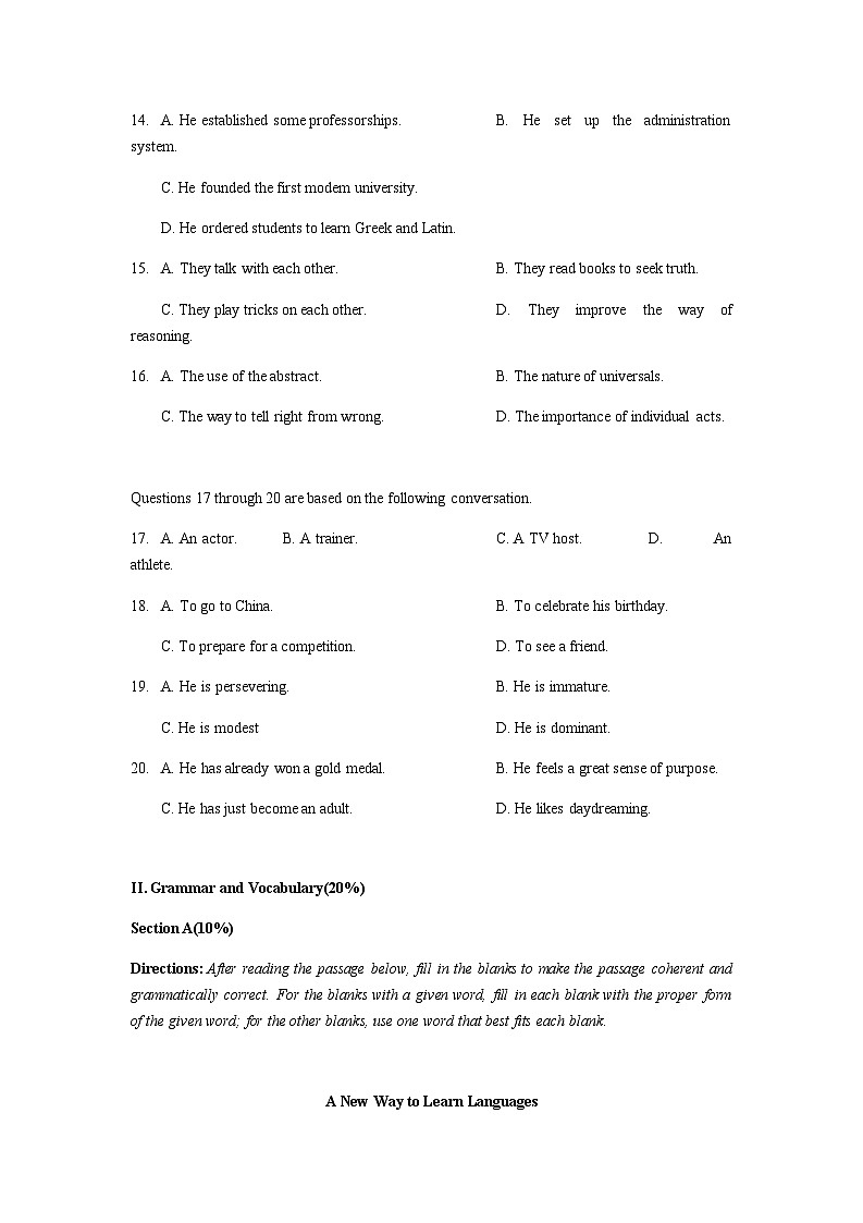 2023届上海市卢湾高级中学高三下学期三模英语试题含答案03