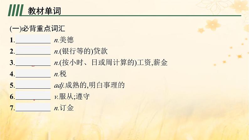 适用于新教材2024版高考英语一轮总复习背诵默写本Unit1Growingup课件外研版选择性必修第二册第2页