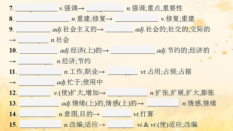 适用于新教材2024版高考英语一轮总复习背诵默写本Unit3Timeschange课件外研版选择性必修第二册第7页