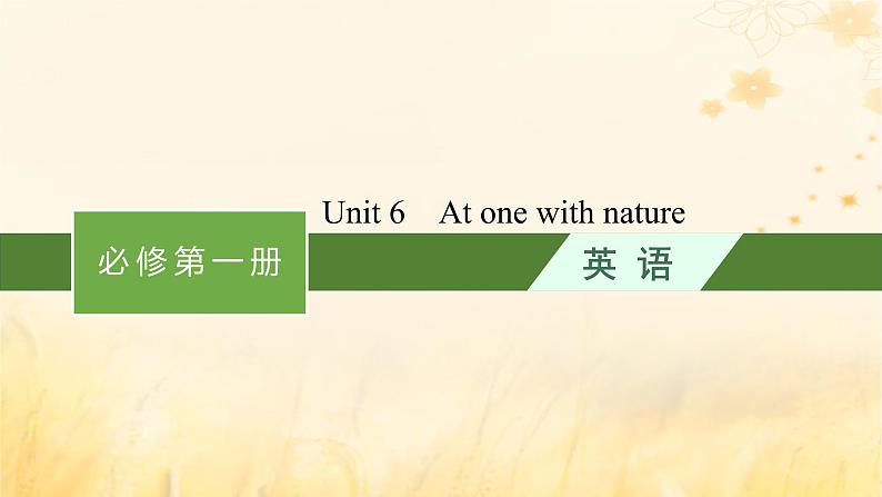 适用于新教材2024版高考英语一轮总复习Unit6Atonewithnature课件外研版必修第一册第1页