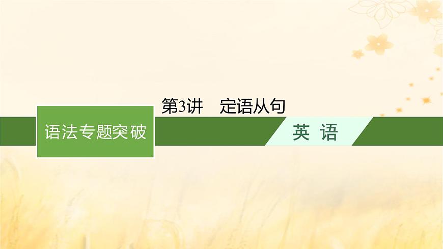 適用于新教材2024版高考英語一輪總復習語法專題突破專題3第3講定語從句課件外研版第1頁