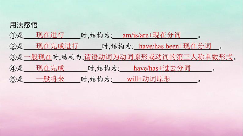 适用于新教材2024版高考英语一轮总复习语法专题突破专题1第1讲动词的时态和语态课件北师大版第5页