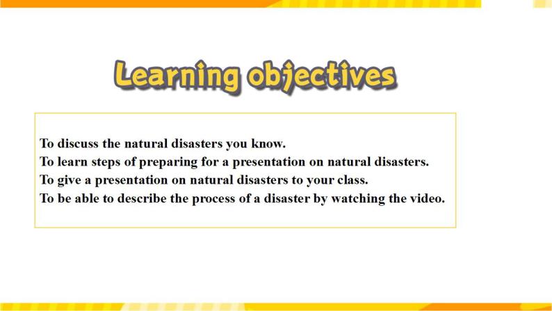 高中英语人教版(2019)必修一大单元Unit 4 Natural Disasters Project课件02