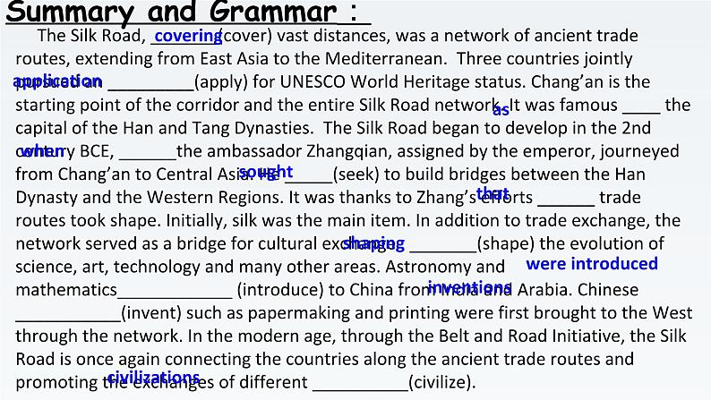 新牛津译林版高中英语选择性必修三Unit4Extended Reading-Following the Silk Road课件08