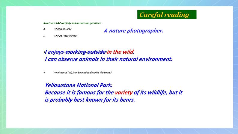 Unit 5 Into the wild 第四课时 Developing ideas 课件 高一英语外研版(2019)必修一06