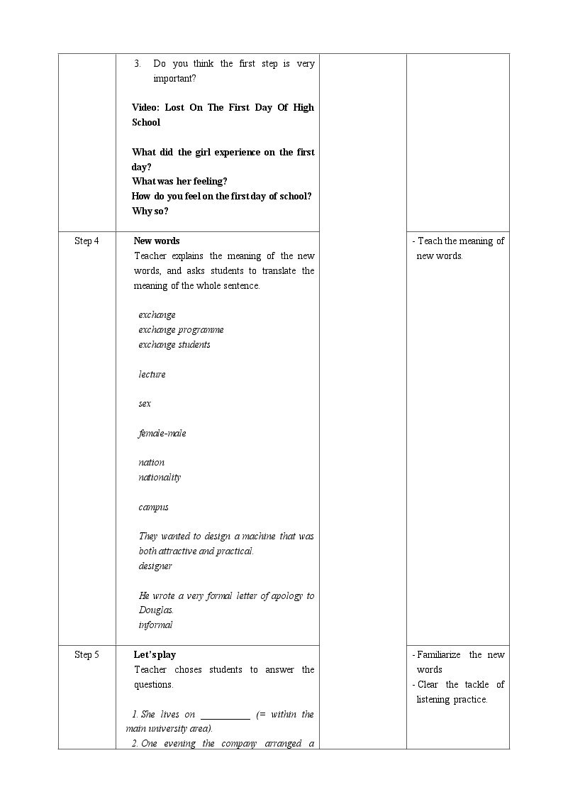 人教版英语必修一《 Welcome Unit Period 1 Listening and Speaking》课件+教案02