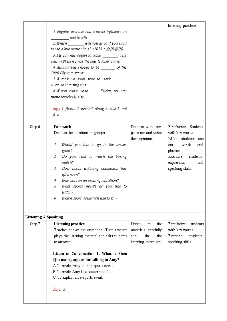 人教版英语必修一Unit 3 《Period 1 Listening and Speaking》课件+教案03