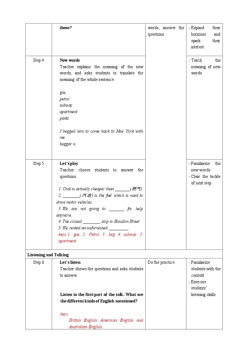 人教版英语必修一Unit 5 《Period 5 Listening and Talking&Assessing Your Progress&Project》课件+教案02