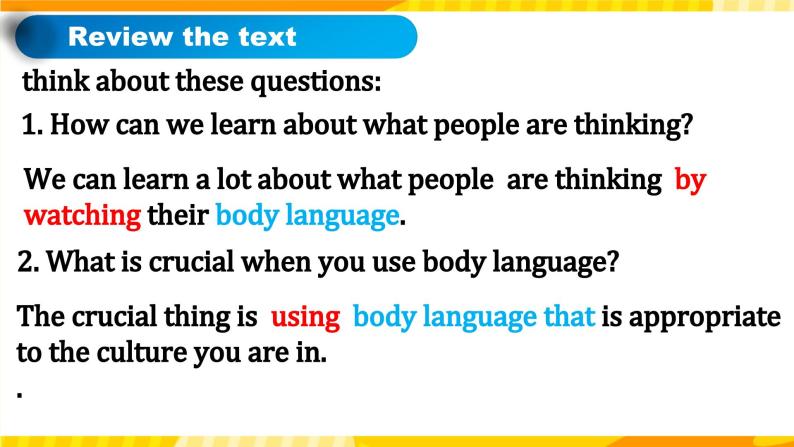 高中英语人教版(2019)选择性必修一大单元Unit4 Body Language课时2  Learning about Language Discover useful structures 课件+教案03
