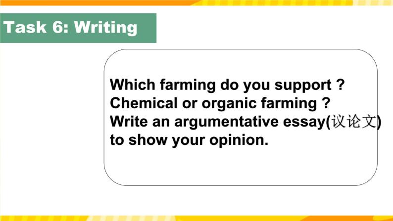 高中英语人教版(2019)选择性必修一大单元Unit5 Working on the land Chemical farming versus organic farming3 课件+教案07