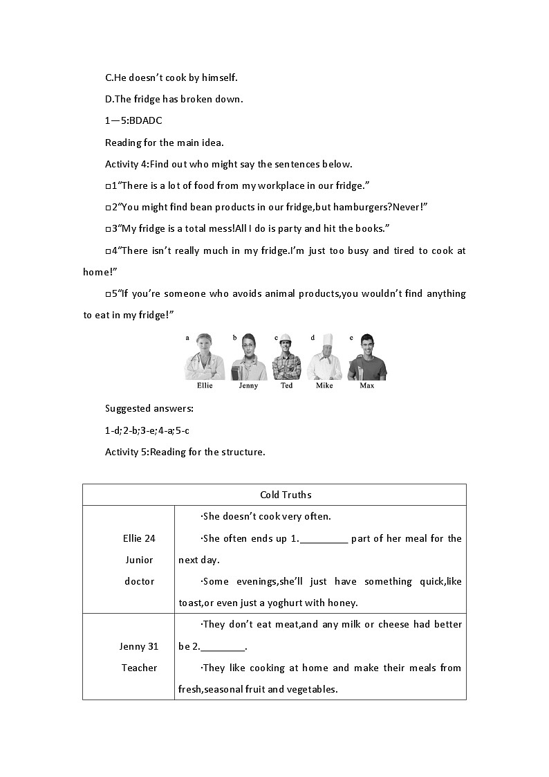 新外研社(19)高中英语必修二Unit1 Food for thought--Developing ideas公开课教案03