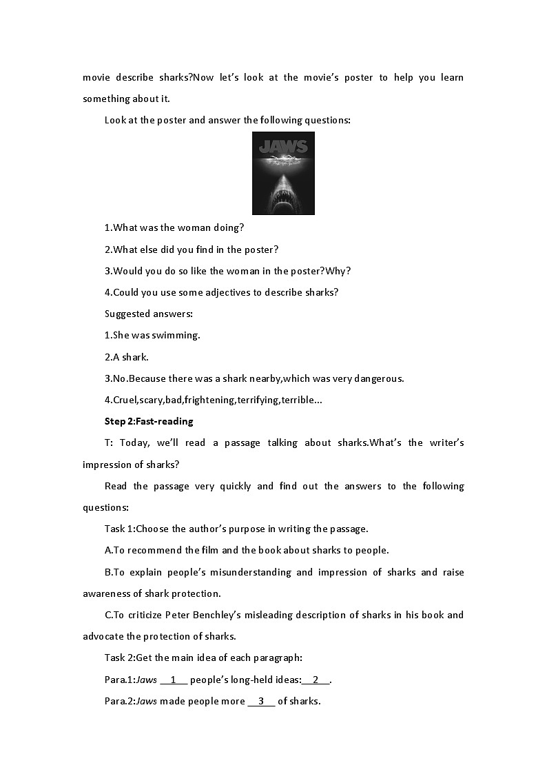 新外研社(19)高中英语必修二Unit6Earth First-Understanding ideas教案02