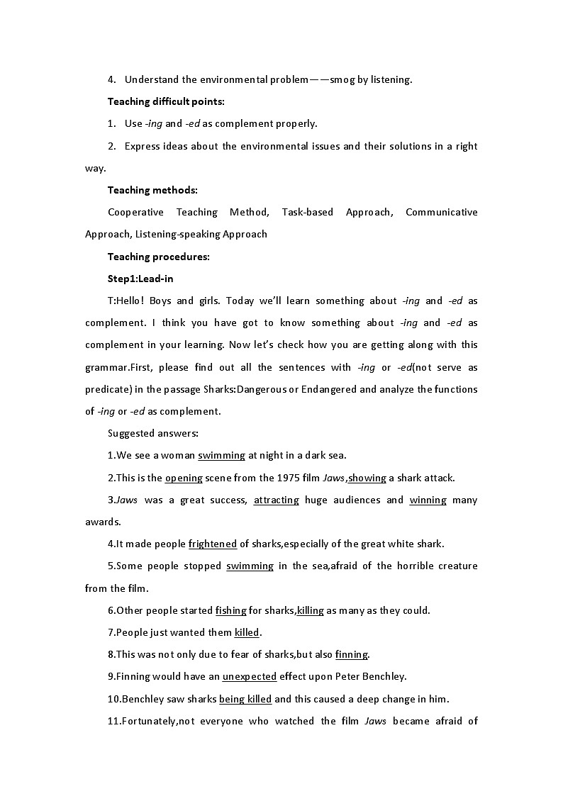 新外研社(19)高中英语必修二Unit6Earth first-Using Language教案02