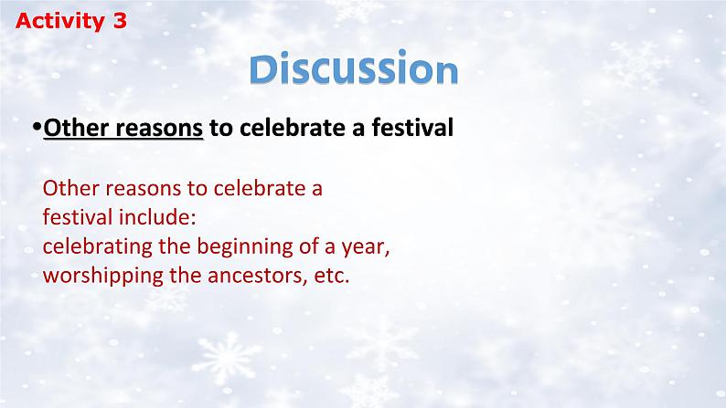 新外研社(19)高中英语必修二Unit2Let's celebrate--Starting out&Understanding ideas课件07