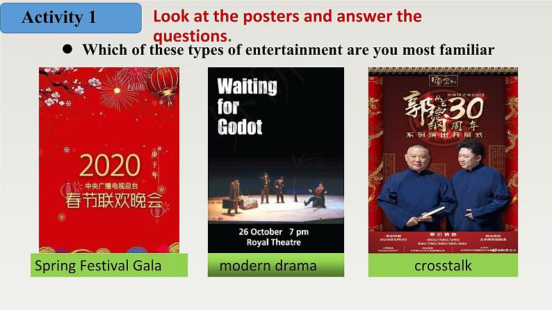 新外研社(19)高中英语必修二Unit4Stage and Screen-Starting out&Understanding ideas课件05