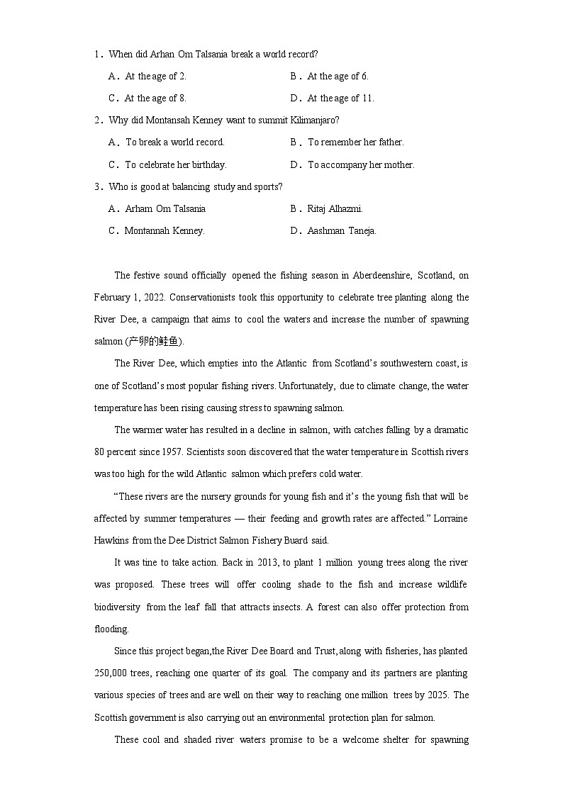 2022届河南省杞县高中高三上学期摸底联考英语试题(含解析)第2页