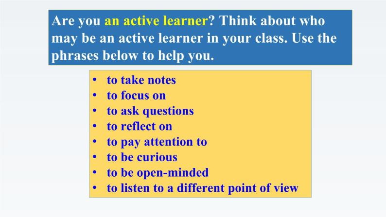 新北师大版高中英语必修三Unit9Learning-Lesson1Active Learning课件05