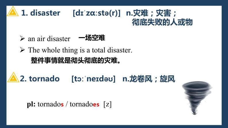 新人教版高中英语必修一Unit4 Natural Disasters——Words and expressions 课件03