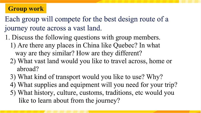 大单元课件人教版高中英语选择性必修二Unit4《Journey Across a Vast Land Project》第6页