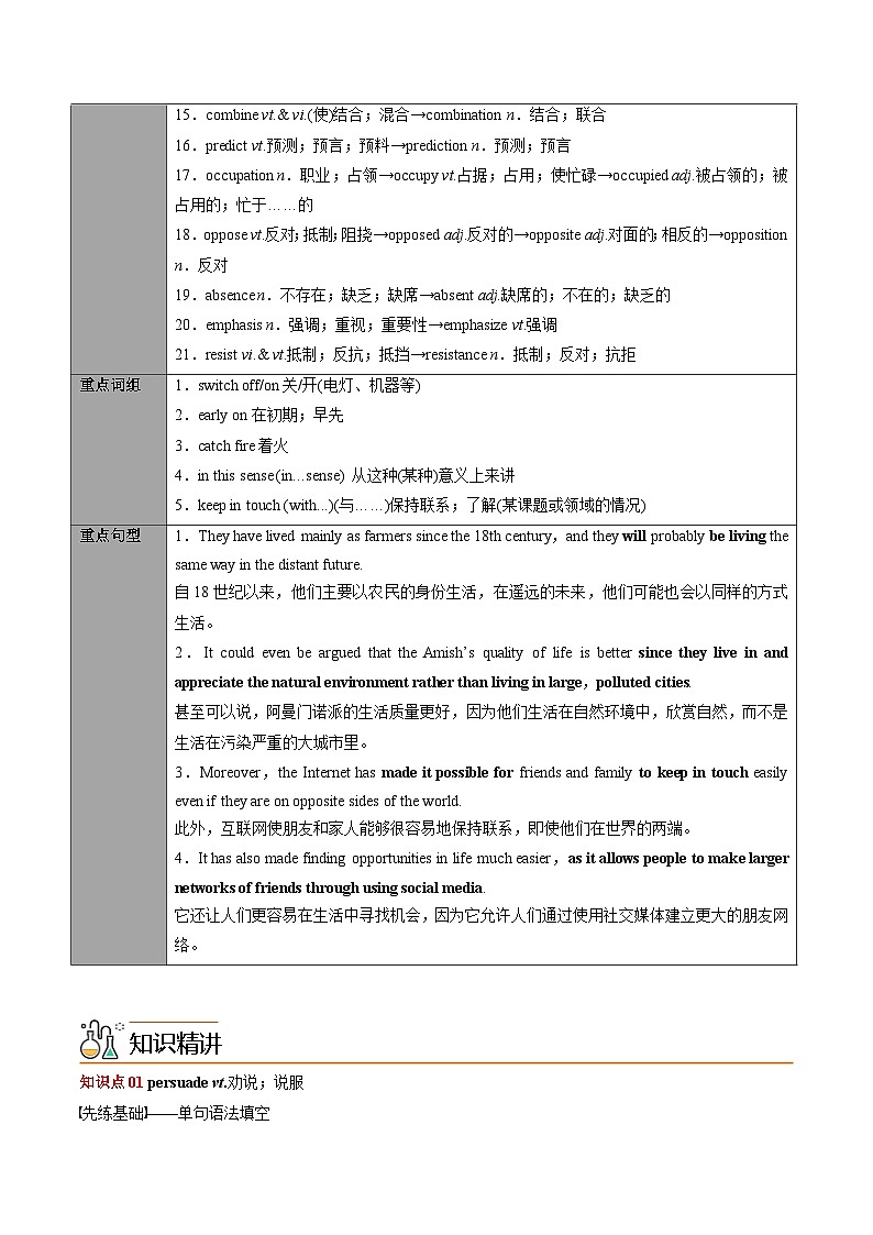 【同步讲义】(人教版2019)高中英语选修第一册:专题08.Unit 2 Looking into the Future 第四讲-单元知识回顾及优化集训- 讲义03