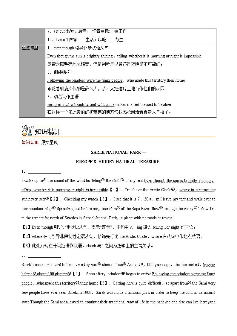 【同步讲义】(人教版2019)高中英语选修第一册:专题09.Unit 3 Fascinating Parks 第一讲-Reading and Thinking- 讲义02