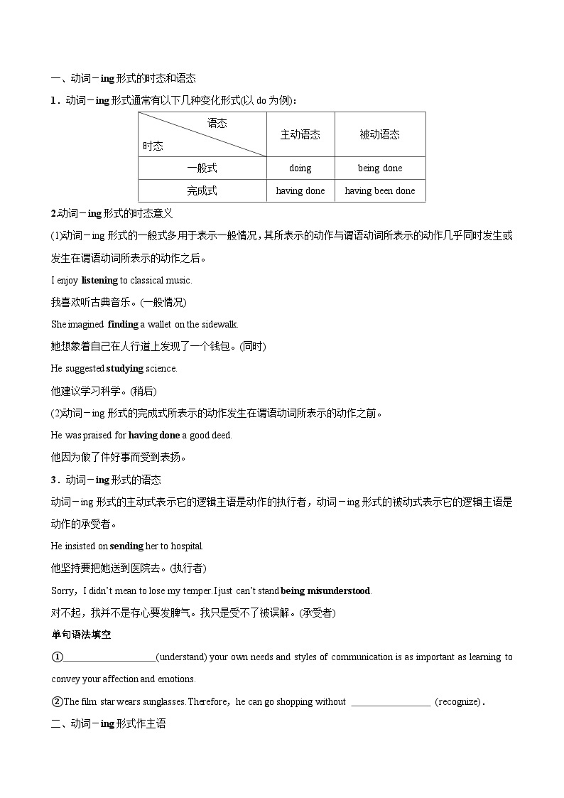 【同步讲义】（人教版2019）高中英语选修第一册：专题11.Unit 3Fascinating Parks  第三讲-Grammar and Writing- 讲义02