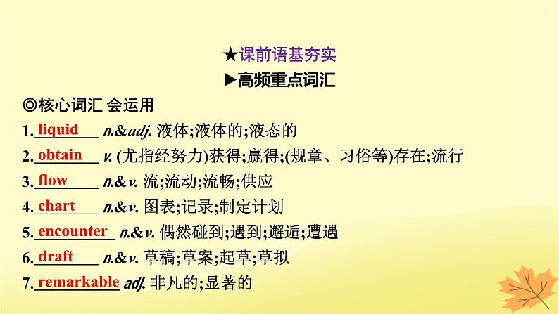 2024版高考英语一轮总复习第一部分模块知识复习选择性必修第一册Unit1PeopleofAchievement课件第5页