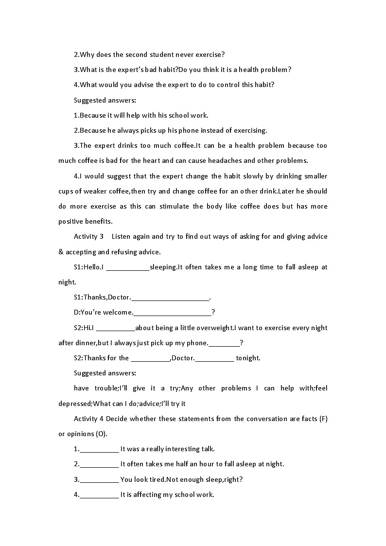 2019新人教高中英语选择性必修三Unit2Healthy Lifestyle-Using Language(P18-P19)公开课教案第3页