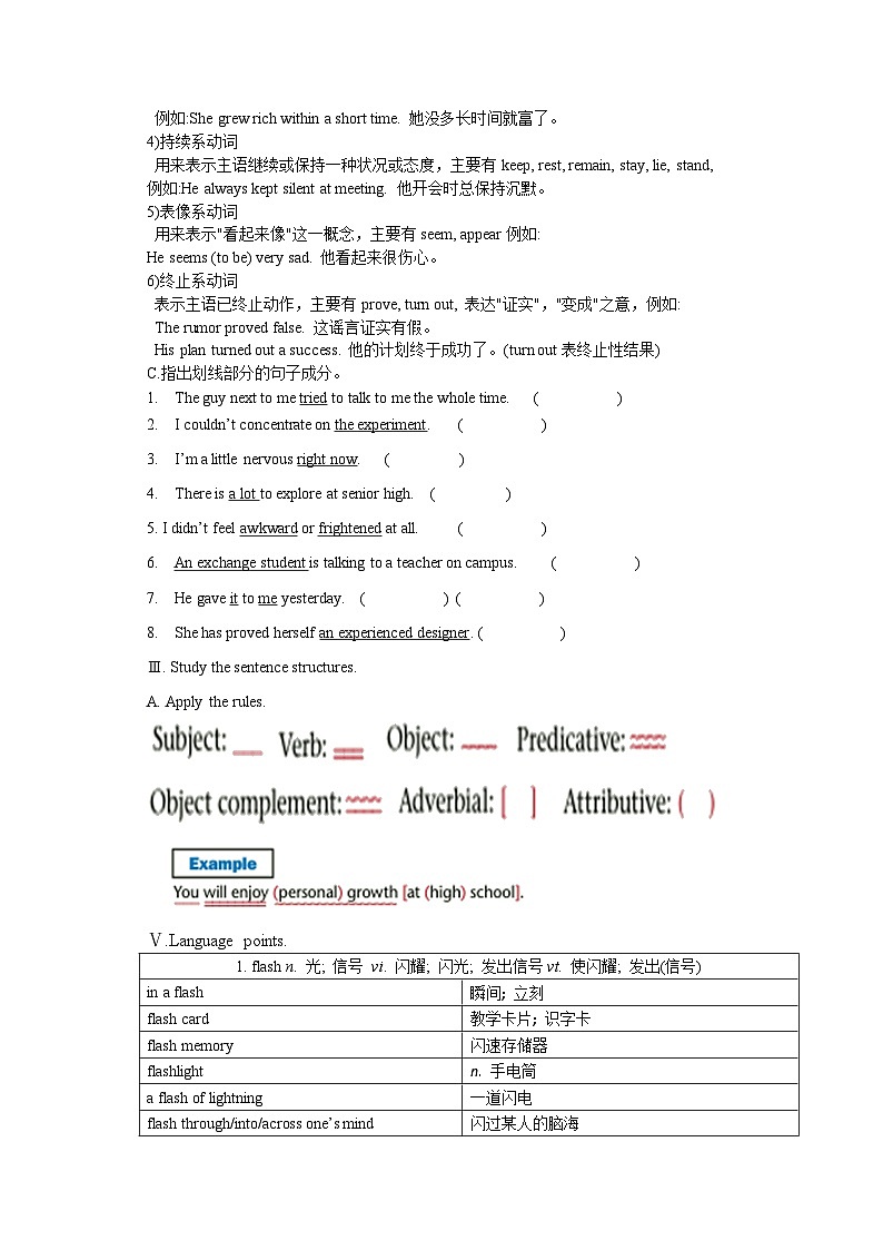 高中英语人教版(2019)必修第一册 welcome unit Discovering Useful Structures学案(无答案)02