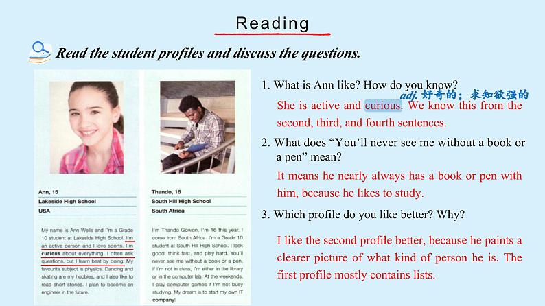 【2023-2024课件】高中英语人教版 必修一(2019) Welcome Unit Reading for Writing05